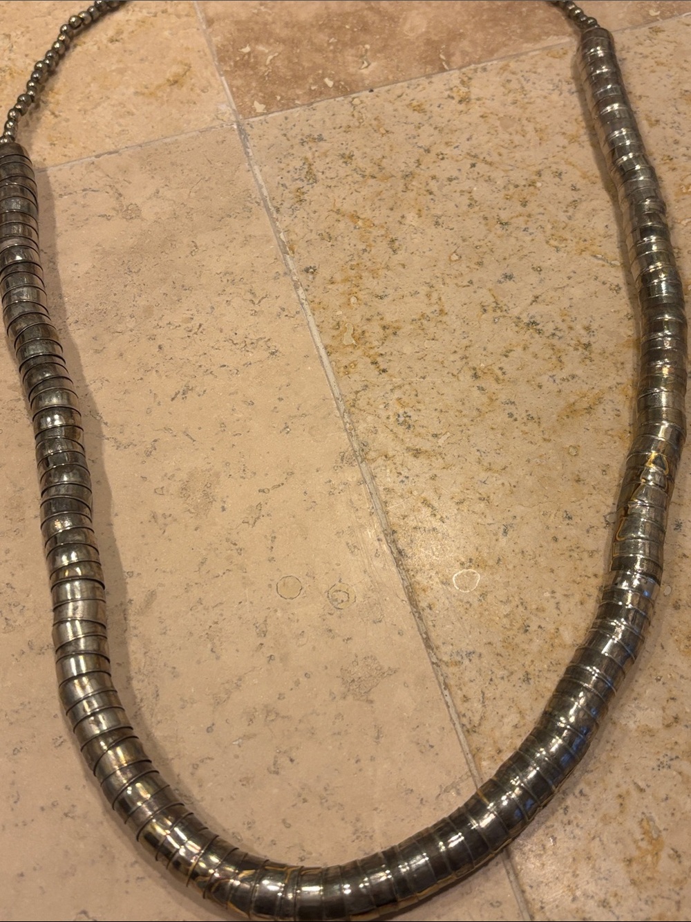 Vintage articulated silver necklace